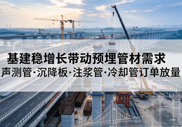 翠屏基建稳增长带动预埋监测管材需求，声测管、沉降板、注浆管订单持续放量